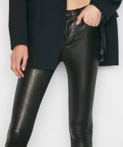Frame-denim Women Le Skinny De Jeanne Leather Pant -- Washed Black