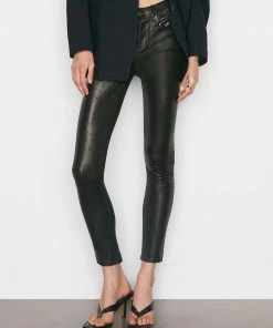 Frame-denim Women Le Skinny De Jeanne Leather Pant -- Washed Black