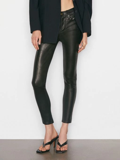 Frame-denim Women Le Skinny De Jeanne Leather Pant -- Washed Black