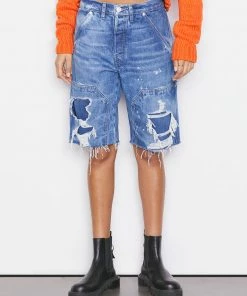 Frame-denim Le Slouch Utility Bermuda -- Waterfalls