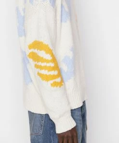 Frame-denim Women Abstract Intarsia Sweater -- Bone Multi