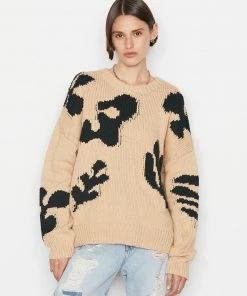 Frame-denim Women Abstract Intarsia Sweater -- Hay Multi