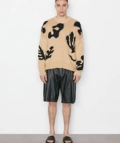 Frame-denim Women Abstract Intarsia Sweater -- Hay Multi