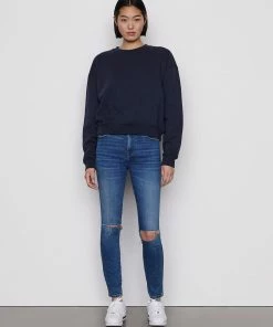 Frame-denim Women Oversized Crew -- Navy