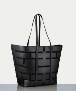 Wholesale β€οΈ Frame-denim π© Women Plaque Cut Out Tote -- Noir π 6 Frame-denim Women Plaque Cut Out Tote -- Noir