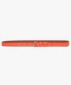 Frame-denim Twist Buckle Belt -- Orange Crush Women