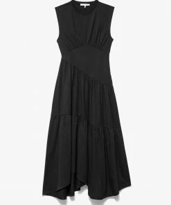 Frame-denim Women Gathered Seam Knit Dress -- Noir