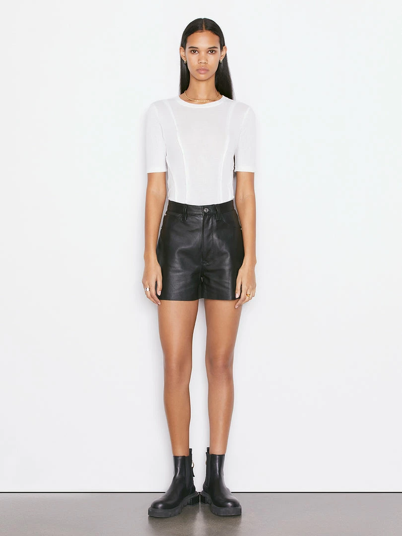 Wholesale π Frame-denim π© Women High Rise Leather Short -- Noir π― 2 Frame-denim Women High Rise Leather Short -- Noir