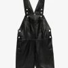 Frame-denim Leather Shortall -- Noir
