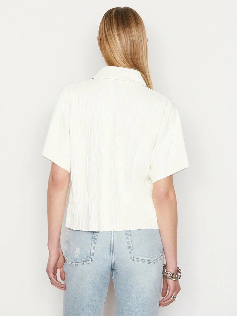 Flash Sale π Frame-denim Pleated Leather Lounge π Shirt -- Bone π 6 Frame-denim Pleated Leather Lounge Shirt -- Bone