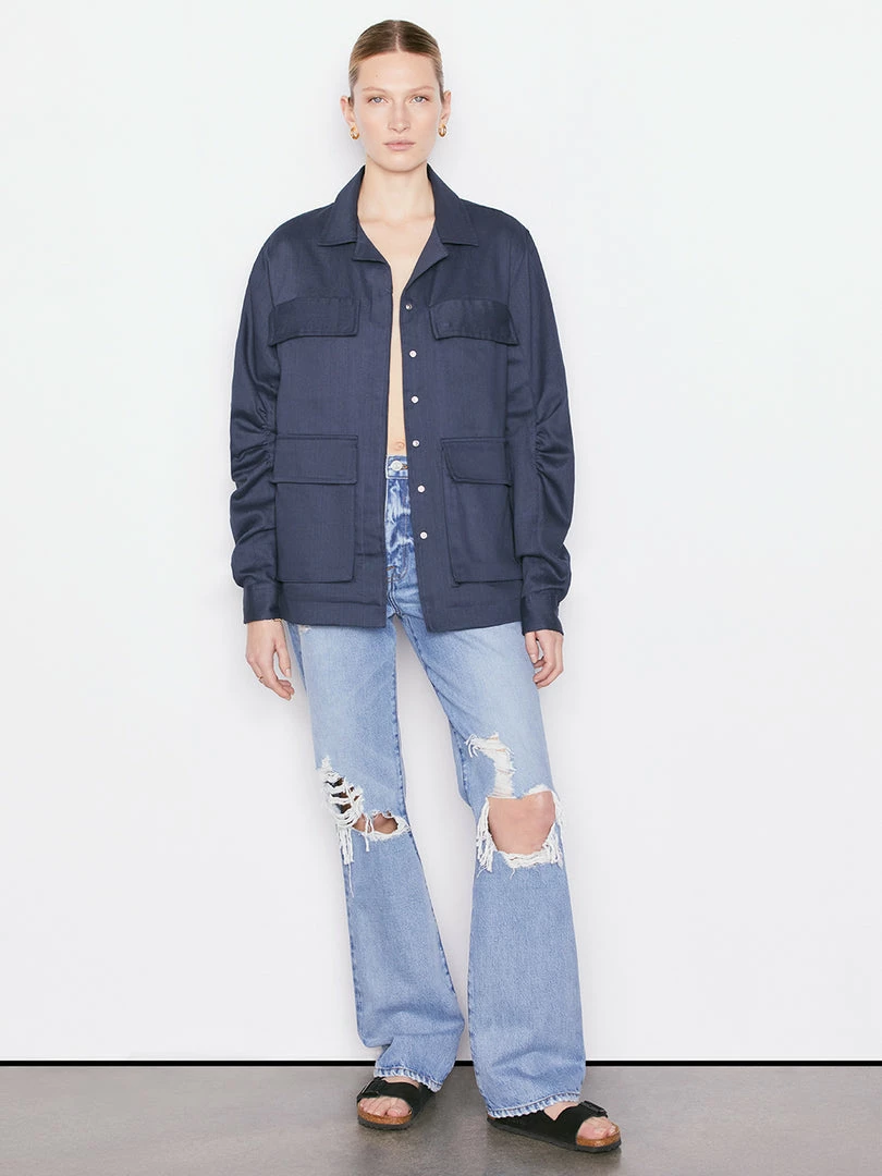 Budget π Frame-denim Utility Jacket -- Navy π 2 Frame-denim Utility Jacket -- Navy