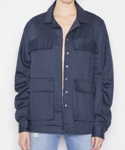 Budget π Frame-denim Utility Jacket -- Navy π 6 Frame-denim Utility Jacket -- Navy