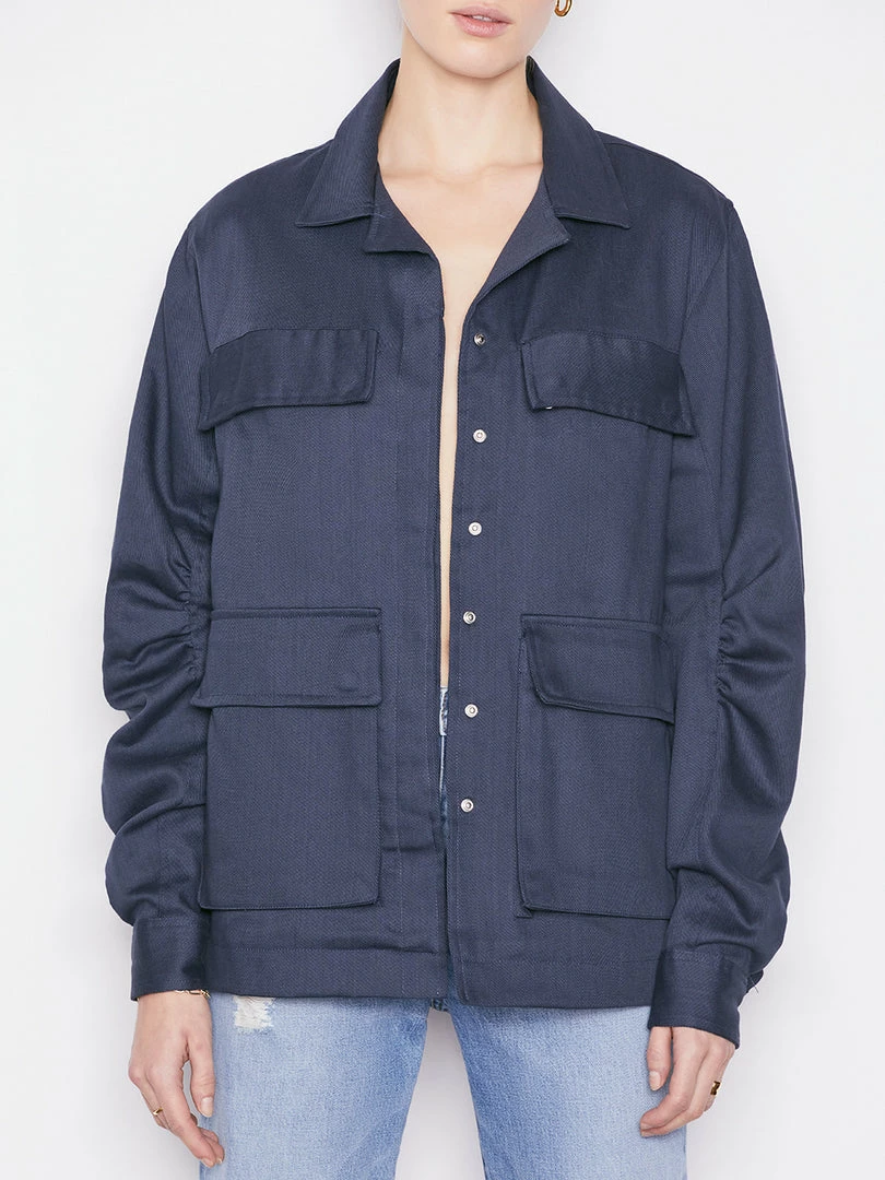 Budget π Frame-denim Utility Jacket -- Navy π 3 Frame-denim Utility Jacket -- Navy