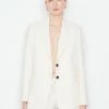 Frame-denim Women Oversized Raw Edge Blazer -- Off White