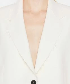 Frame-denim Women Oversized Raw Edge Blazer -- Off White