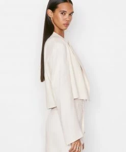 Frame-denim Clean Cropped Blazer -- Flax