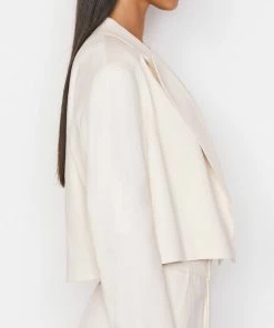 Frame-denim Clean Cropped Blazer -- Flax