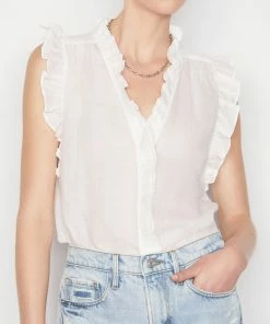 Top 10 π₯° Frame-denim π© Women Lauren Top -- Blanc π 9 Frame-denim Women Lauren Top -- Blanc