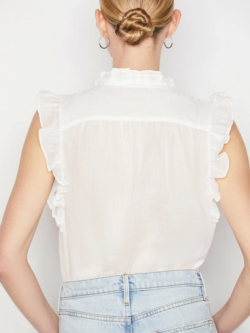 Top 10 π₯° Frame-denim π© Women Lauren Top -- Blanc π 6 Frame-denim Women Lauren Top -- Blanc