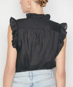 Frame-denim Women Lauren Top -- Noir
