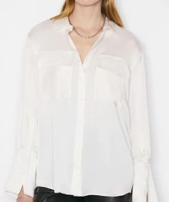 Frame-denim Boyfriend Shirt -- Off White