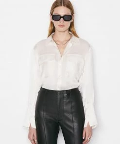 Frame-denim Boyfriend Shirt -- Off White