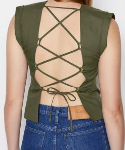 Wholesale 𧨠Frame-denim Lace Back Top -- Surplus π© Women π€© 7 Frame-denim Lace Back Top -- Surplus Women