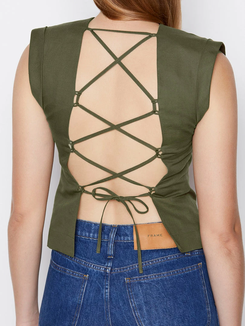 Wholesale 𧨠Frame-denim Lace Back Top -- Surplus π© Women π€© 4 Frame-denim Lace Back Top -- Surplus Women