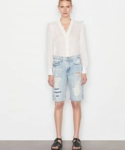 Frame-denim Lauren Long Sleeve Top -- Blanc Women