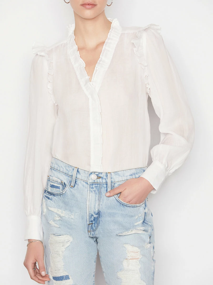 Cheap π Frame-denim Lauren Long Sleeve Top -- Blanc π© Women π 3 Frame-denim Lauren Long Sleeve Top -- Blanc Women