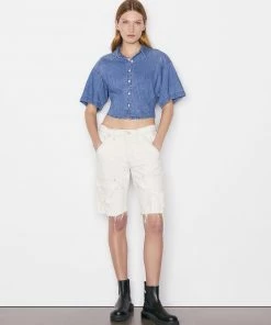 Frame-denim Women Seam Detail Shirt -- Shoreline Wash