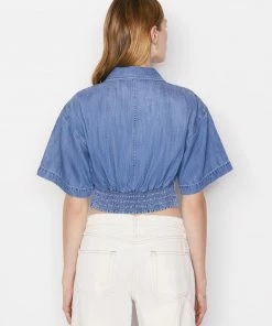 Frame-denim Women Seam Detail Shirt -- Shoreline Wash