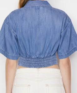 Frame-denim Women Seam Detail Shirt -- Shoreline Wash