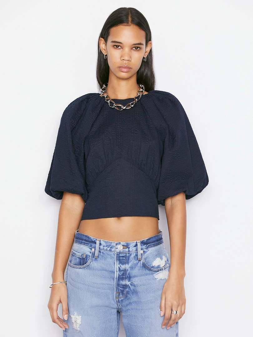Buy π₯ Frame-denim π© Women Gathered Seam Top -- Navy π 1 Frame-denim Women Gathered Seam Top -- Navy