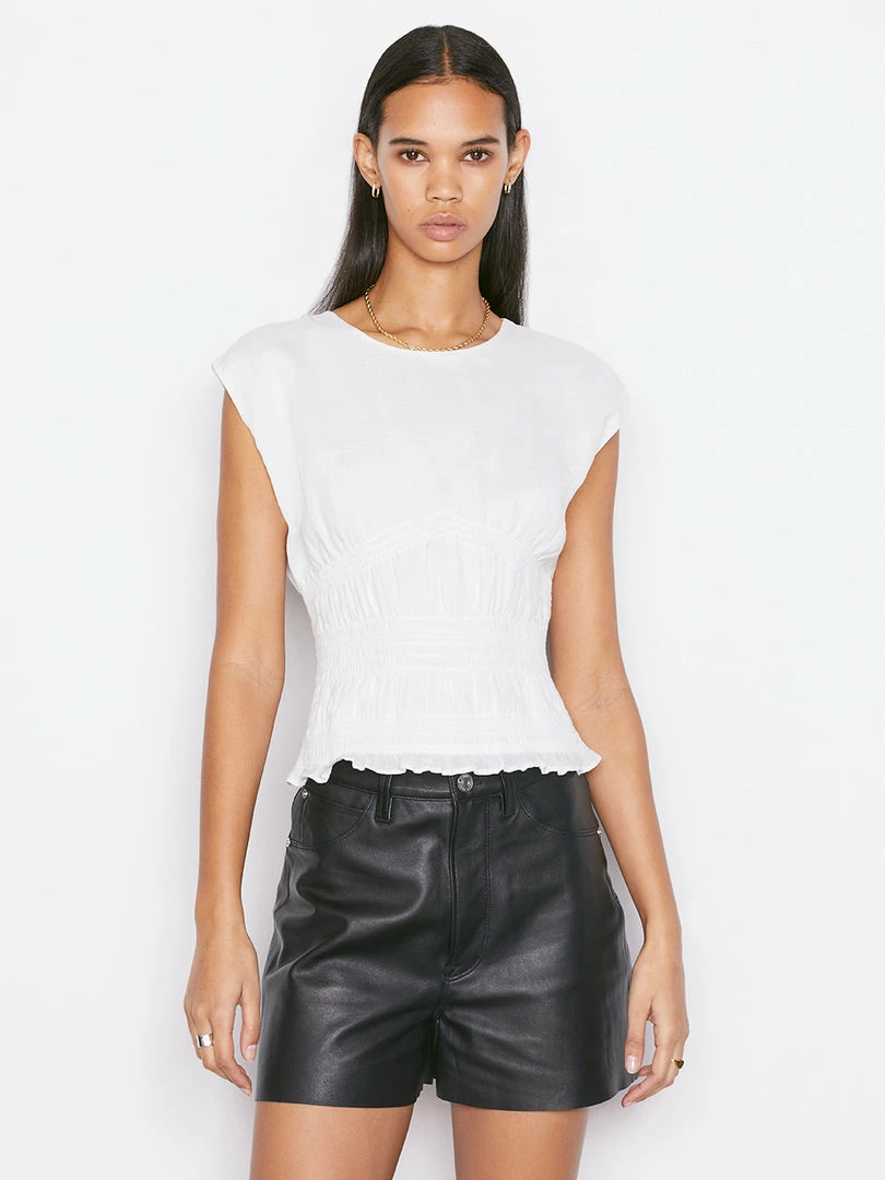 Cheap π― Frame-denim Smocked Sleeveless Top -- Blanc π© Women π 1 Frame-denim Smocked Sleeveless Top -- Blanc Women