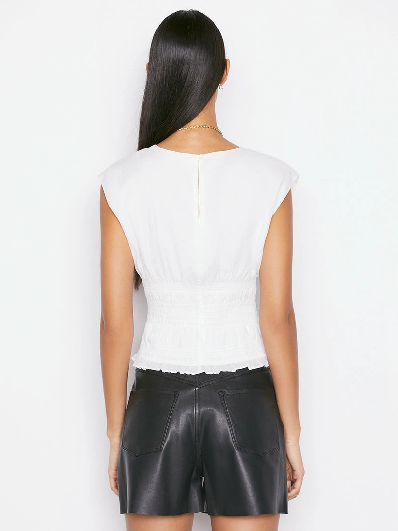 Cheap π― Frame-denim Smocked Sleeveless Top -- Blanc π© Women π 4 Frame-denim Smocked Sleeveless Top -- Blanc Women