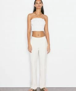 Frame-denim Women Smocked Strapless Blouse -- Blanc