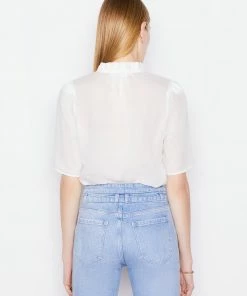 Best deal π Frame-denim Tie-Neck Ruffle Popover -- Blanc π© Women 𧨠7 Frame-denim Tie-Neck Ruffle Popover -- Blanc Women