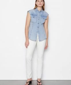 Frame-denim Cutaway Arie Top -- Cresthaven