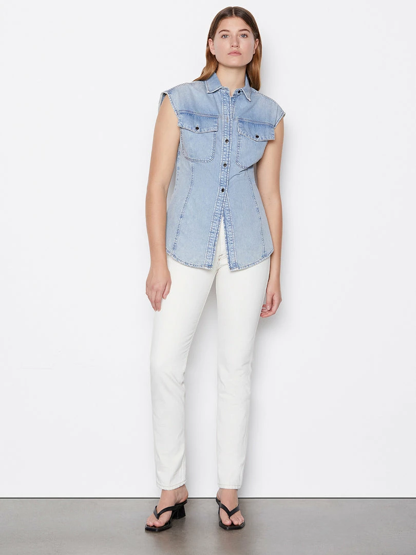 Hot Sale βοΈ Frame-denim Cutaway Arie Top -- Cresthaven π 2 Frame-denim Cutaway Arie Top -- Cresthaven