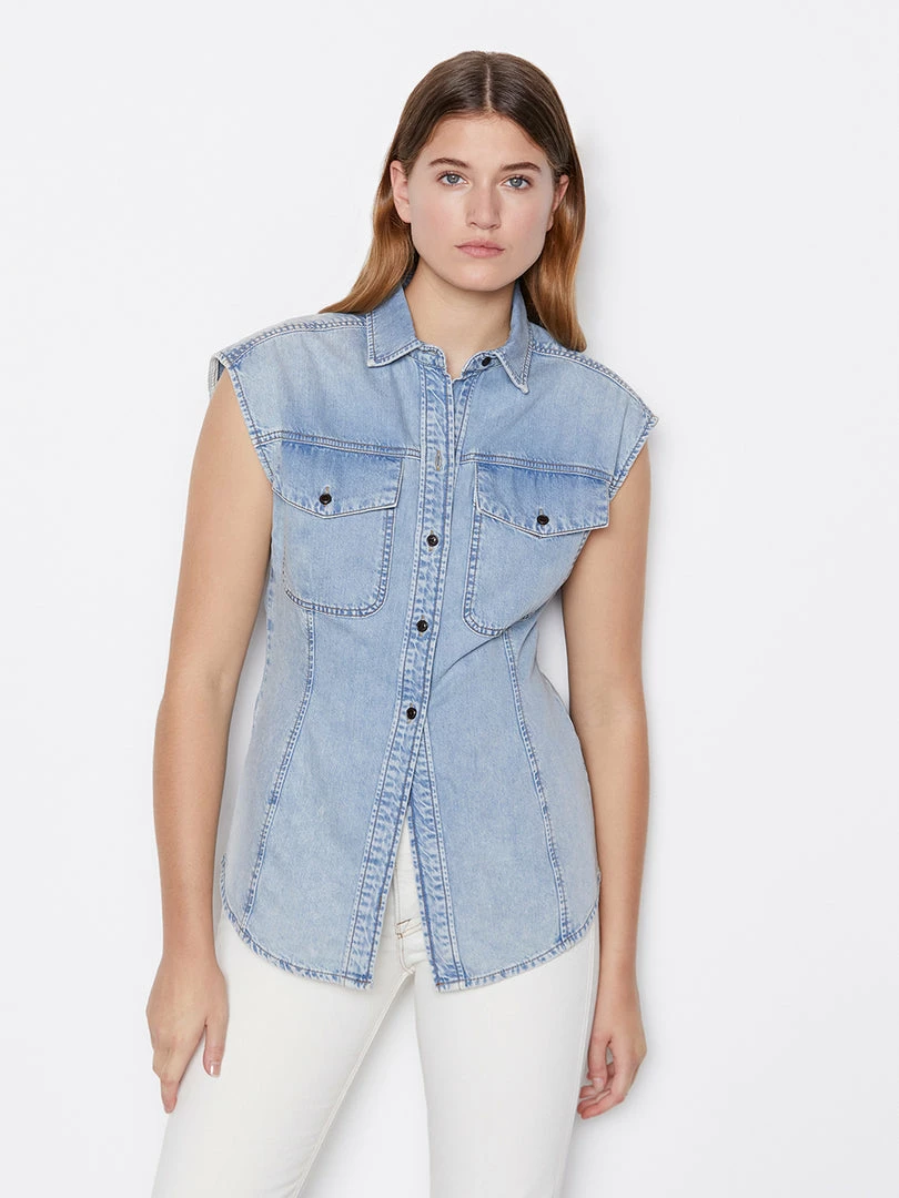 Hot Sale βοΈ Frame-denim Cutaway Arie Top -- Cresthaven π 1 Frame-denim Cutaway Arie Top -- Cresthaven