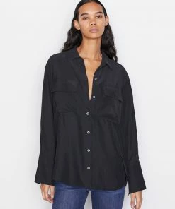 Frame-denim Women Boyfriend Shirt -- Noir
