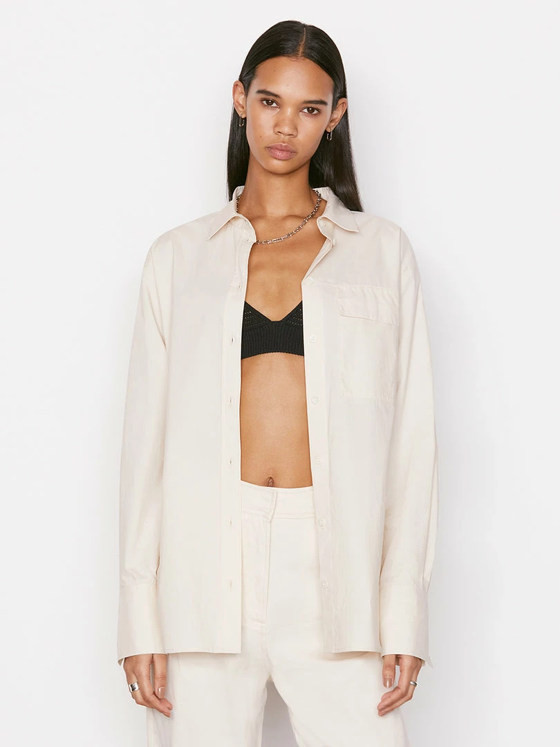 Deals π Frame-denim π© Women The Oversized Vacation π Shirt -- Flax 𧨠1 Frame-denim Women The Oversized Vacation Shirt -- Flax