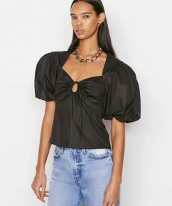 Coupon π Frame-denim π© Women Tie Neck Top -- Noir β 9 Frame-denim Women Tie Neck Top -- Noir