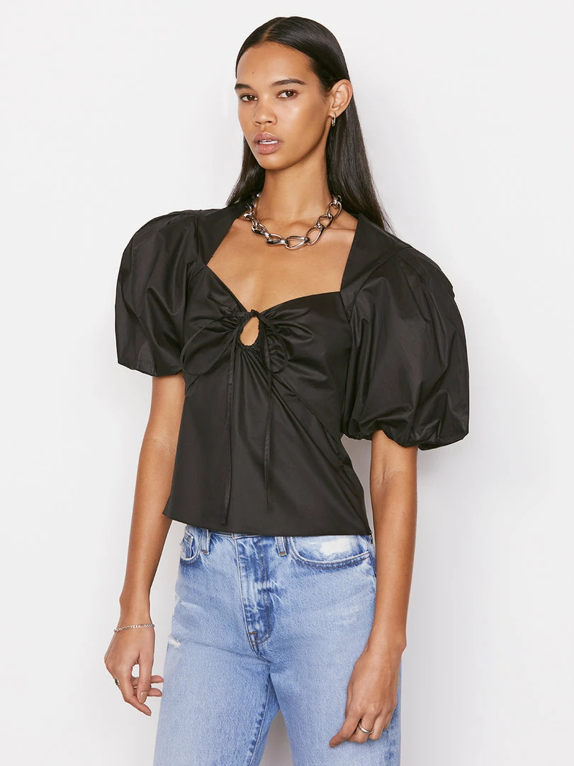 Coupon π Frame-denim π© Women Tie Neck Top -- Noir β 3 Frame-denim Women Tie Neck Top -- Noir