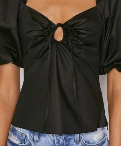 Coupon π Frame-denim π© Women Tie Neck Top -- Noir β 11 Frame-denim Women Tie Neck Top -- Noir