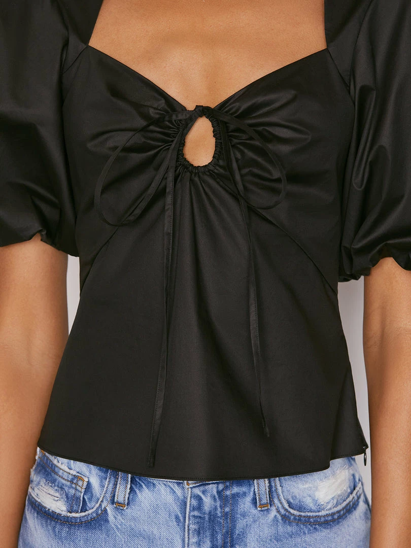 Coupon π Frame-denim π© Women Tie Neck Top -- Noir β 5 Frame-denim Women Tie Neck Top -- Noir