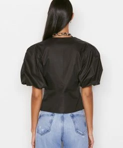 Coupon π Frame-denim π© Women Tie Neck Top -- Noir β 12 Frame-denim Women Tie Neck Top -- Noir