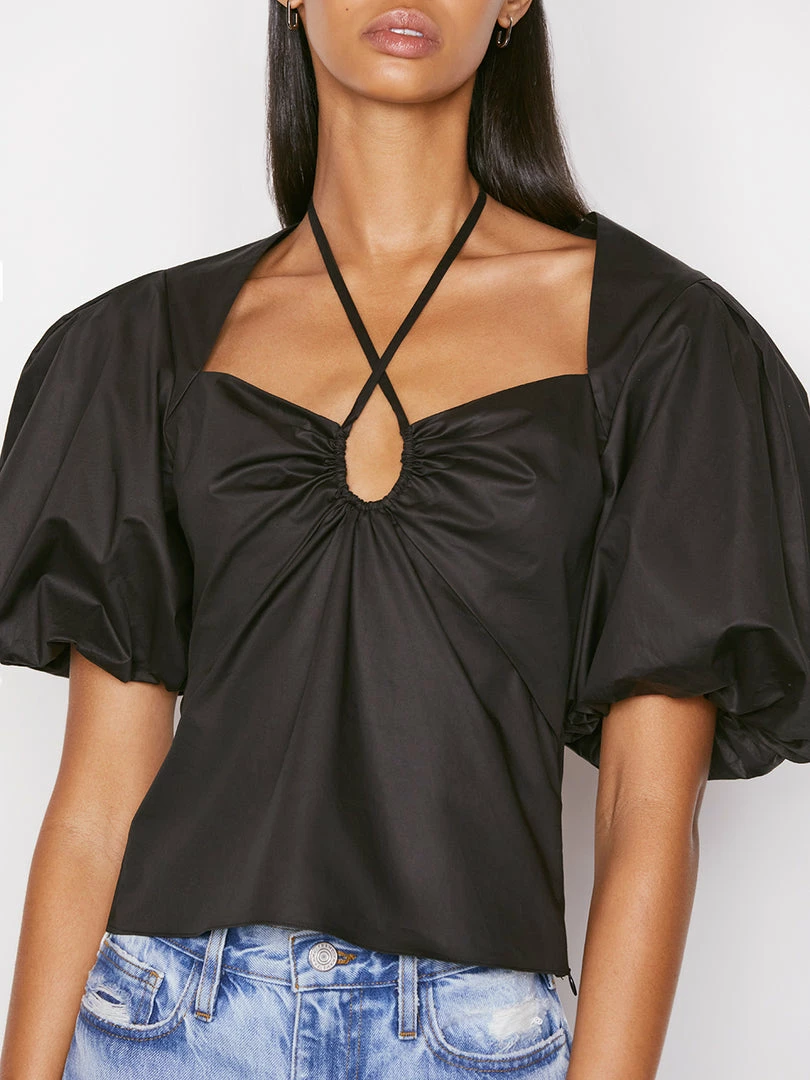 Coupon π Frame-denim π© Women Tie Neck Top -- Noir β 4 Frame-denim Women Tie Neck Top -- Noir