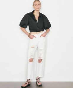 Frame-denim Voluminous Twist Top -- Noir